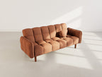 Adam - 2-Seater Click-Clack Sofa Bed - Textured Fabric - Terracotta