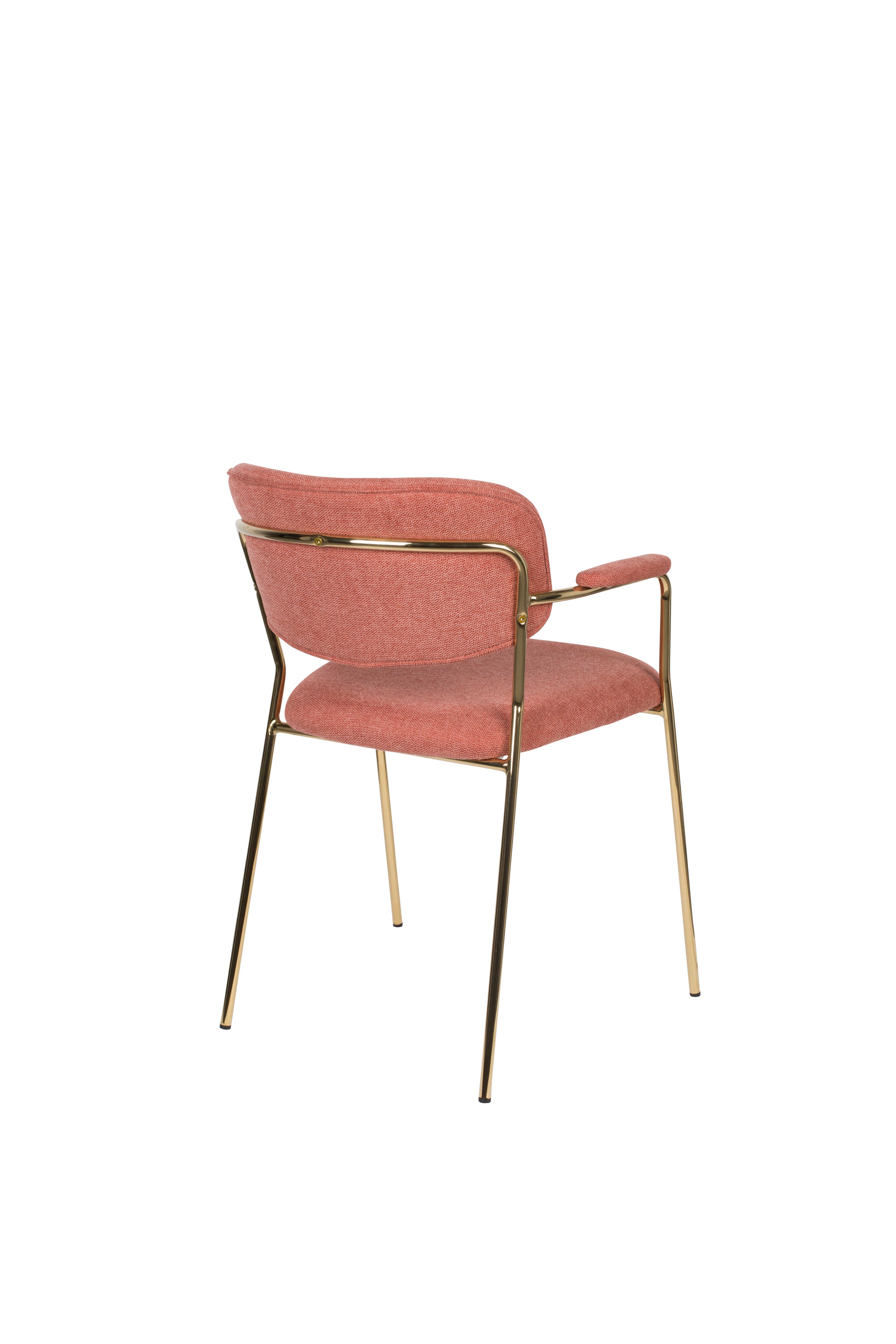 Jolien - Dining Room Armchair - Fabric - Gold/Pink