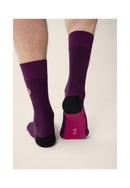 Chaussettes Mi-Hautes - Demi Bloc Prune