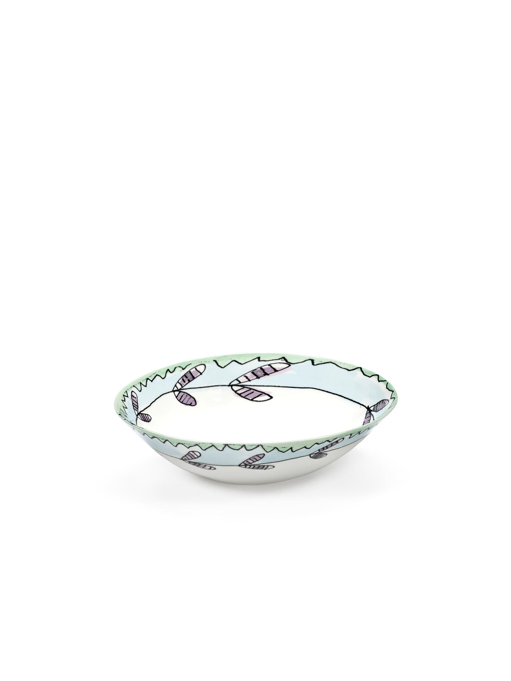 Midnight Flowers - Lot De 2 Bols Bas - L - Porcelaine Bone China - Blossom Milk