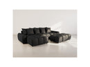 Adelaide - Reversible Corner Sofa With Ottoman - 4 Seater - Textured Fabric - Black