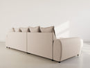 Adelaide - Sofá esquinero reversible con puf - 4 plazas - Tela texturizada - Beige