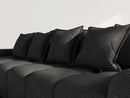 Adelaide - Reversible Corner Sofa With Ottoman - 4 Seater - Textured Fabric - Black