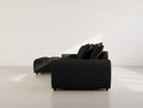 Adelaide - Reversible Corner Sofa With Ottoman - 4 Seater - Textured Fabric - Black