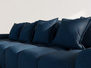 Adelaide - Reversible Corner Sofa With Pouf - 4 Seater - Textured Fabric - Blue