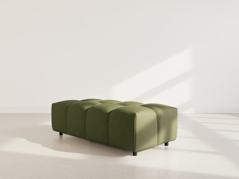 Adelaide - Sofá esquinero reversible con puf - 4 plazas - Tela texturizada - Verde