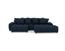 Adelaide - Reversible Corner Sofa With Pouf - 4 Seater - Textured Fabric - Blue