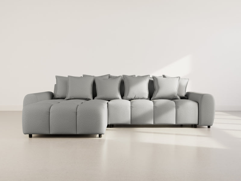 Adelaide - Reversible Corner Sofa - 4 Seater - Textured Fabric - Gray
