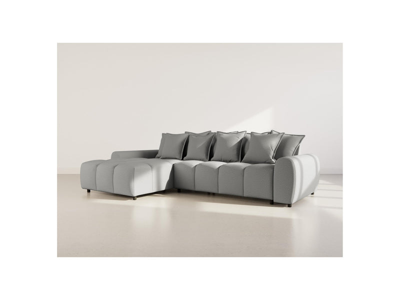 Adelaide - Reversible Corner Sofa - 4 Seater - Textured Fabric - Gray