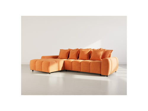 Adelaide - Sofá esquinero reversible - 4 plazas - Tela texturizada - Terracota
