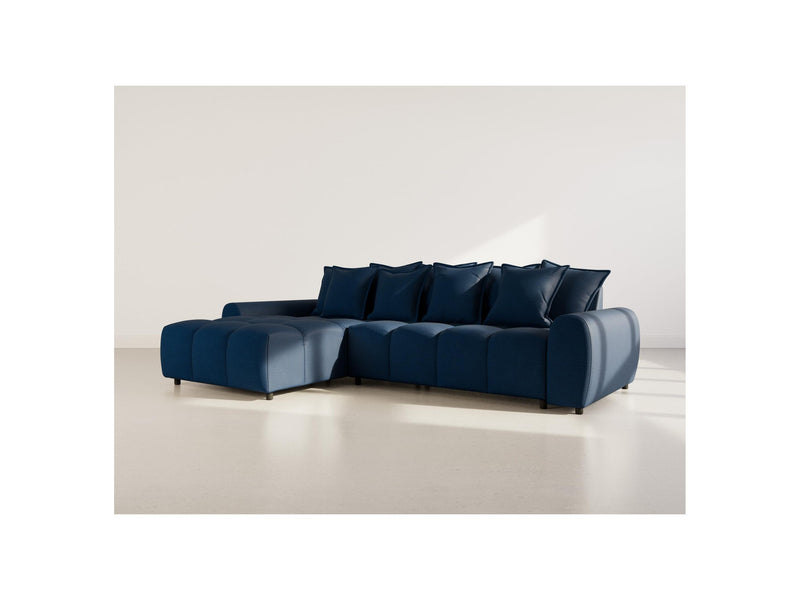 Adelaide - Reversible Corner Sofa - 4 Seater - Textured Fabric - Blue