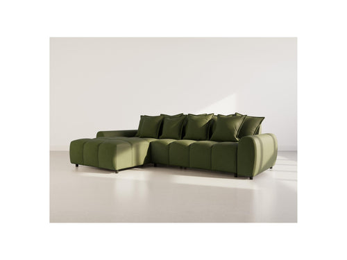 Adelaide - Sofá esquinero reversible - 4 plazas - Tela texturizada - Verde
