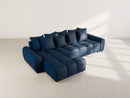 Adelaide - Reversible Corner Sofa - 4 Seater - Textured Fabric - Blue