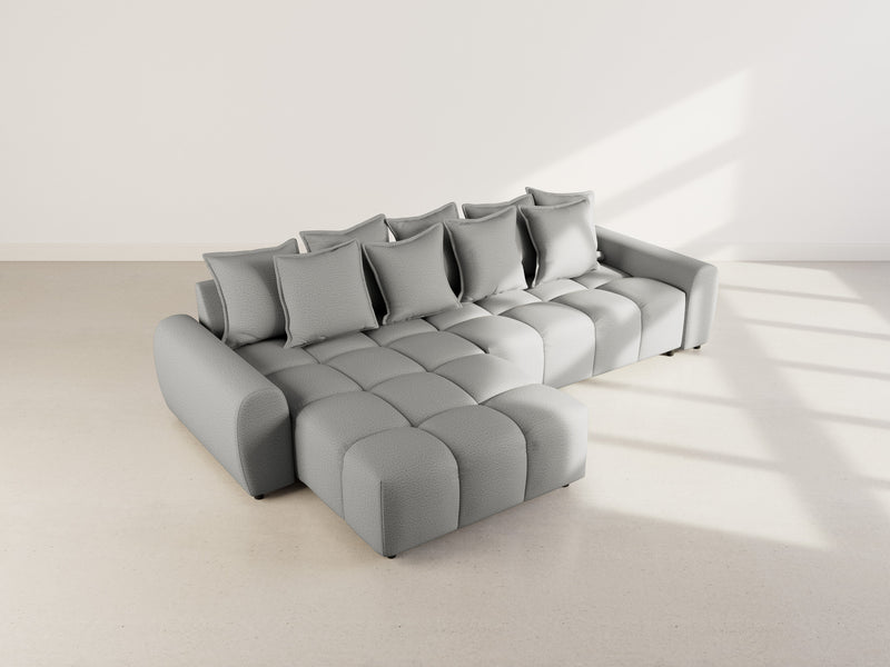Adelaide - Reversible Corner Sofa - 4 Seater - Textured Fabric - Gray