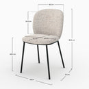 Chaises Adèle en tissu beige chiné (lot de 2)