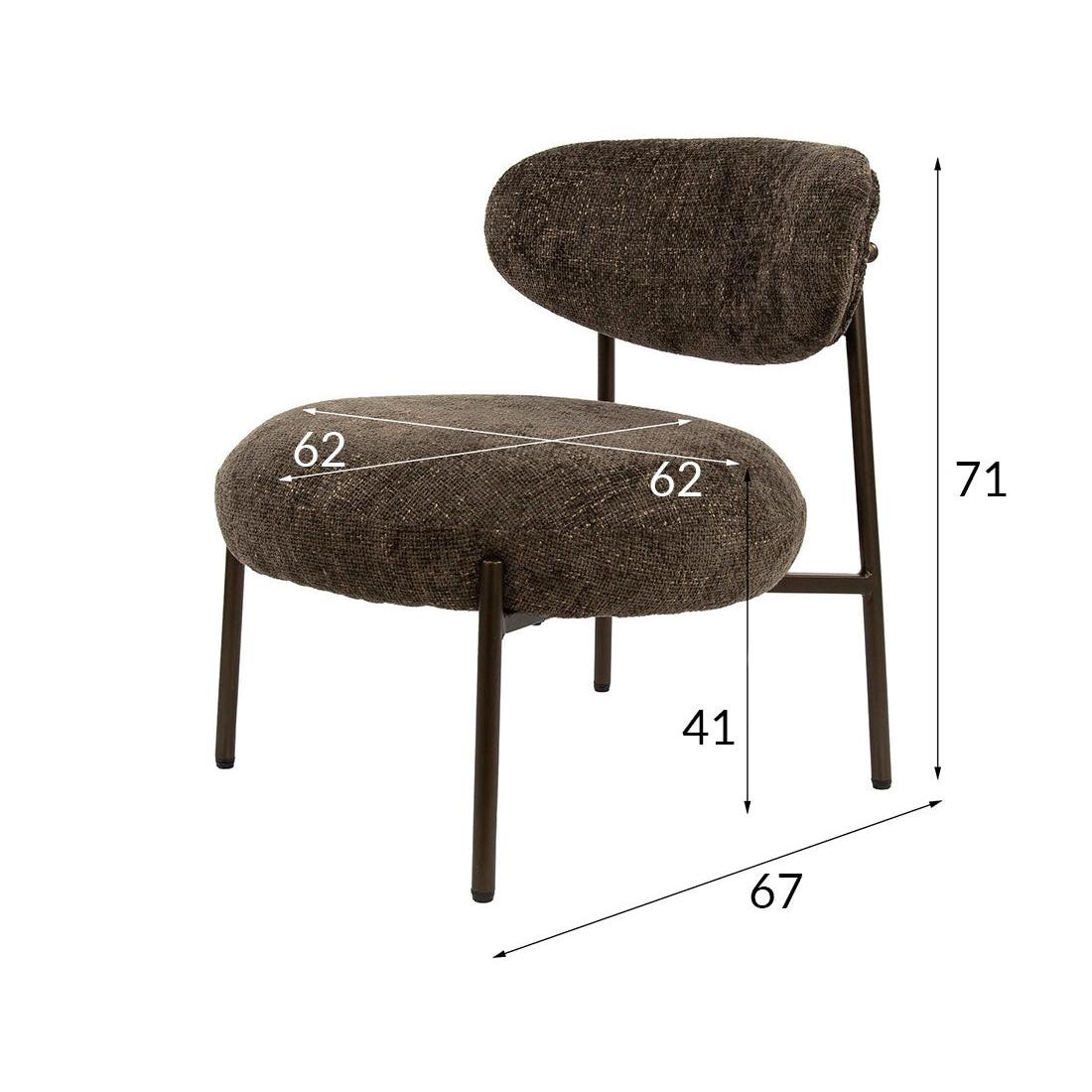 Adelia - Metal-Leg Armchair - Textured Fabric - Sand