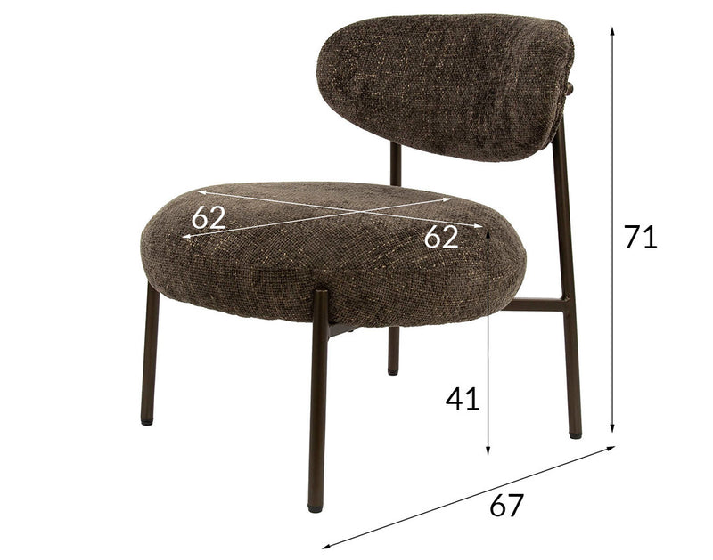 Adelia - Fauteuil - Tissu Texturé - Sable