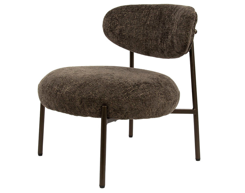 Adelia - Fauteuil - Tissu Texturé - Marron