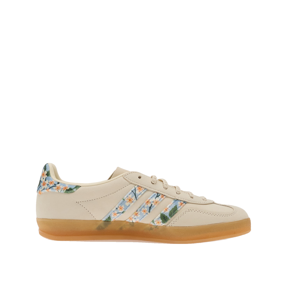 Adidas Gazelle Indoor Liberty London - Sneakersy Damskie Kremowe/Złoty Metalik/Błękitne