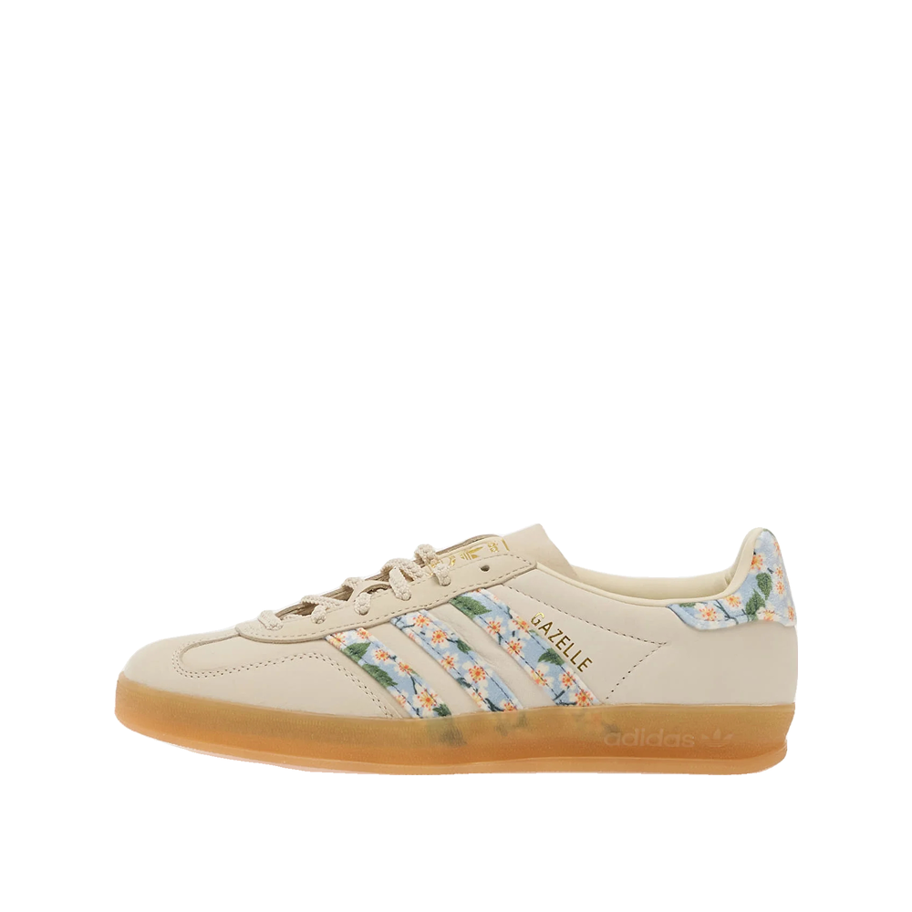 Adidas Gazelle Indoor Liberty London - Sneakersy Damskie Kremowe/Złoty Metalik/Błękitne