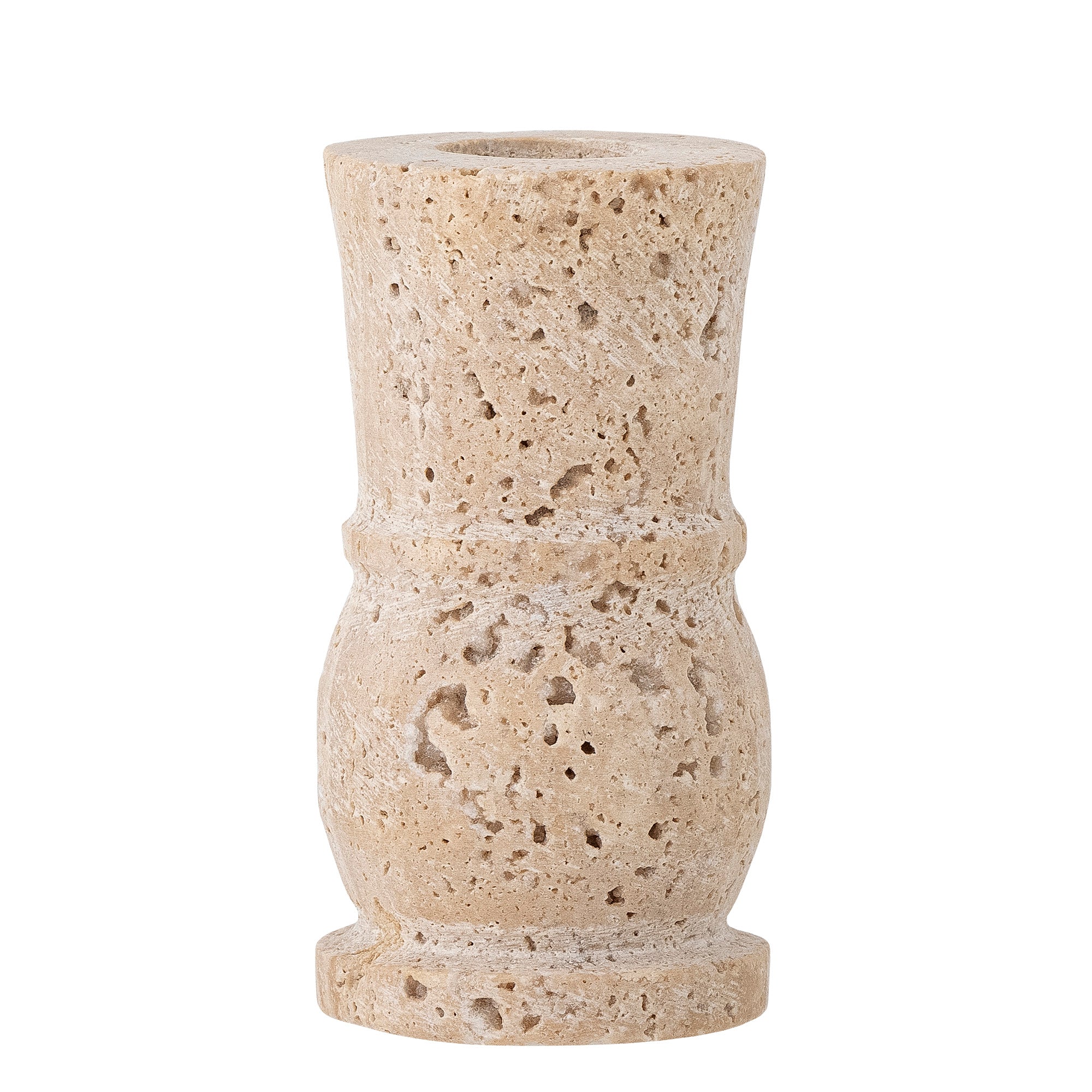 Ilise - Candle Holder - Natural - Travertine