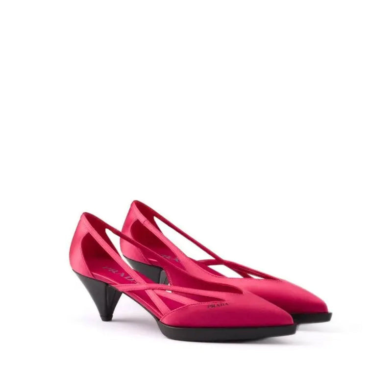 Escarpins - Prada 55Mm Satin Cut-Out - Fuchsia