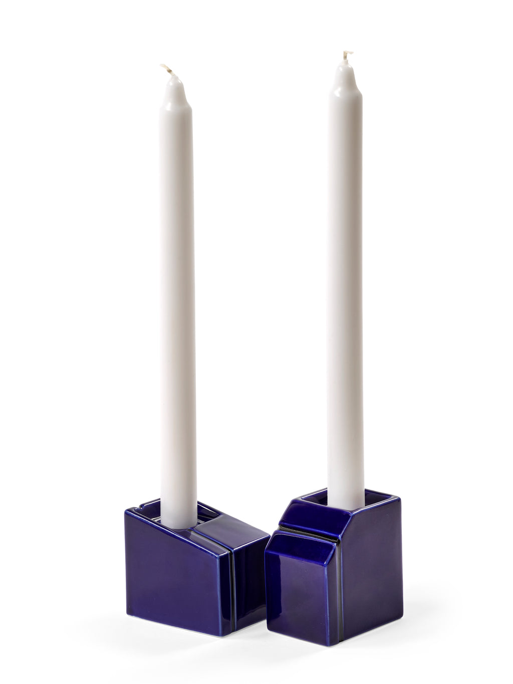 Accessories Silos - Assortiment De 2 Bougeoirs - Porcelaine - Bleu