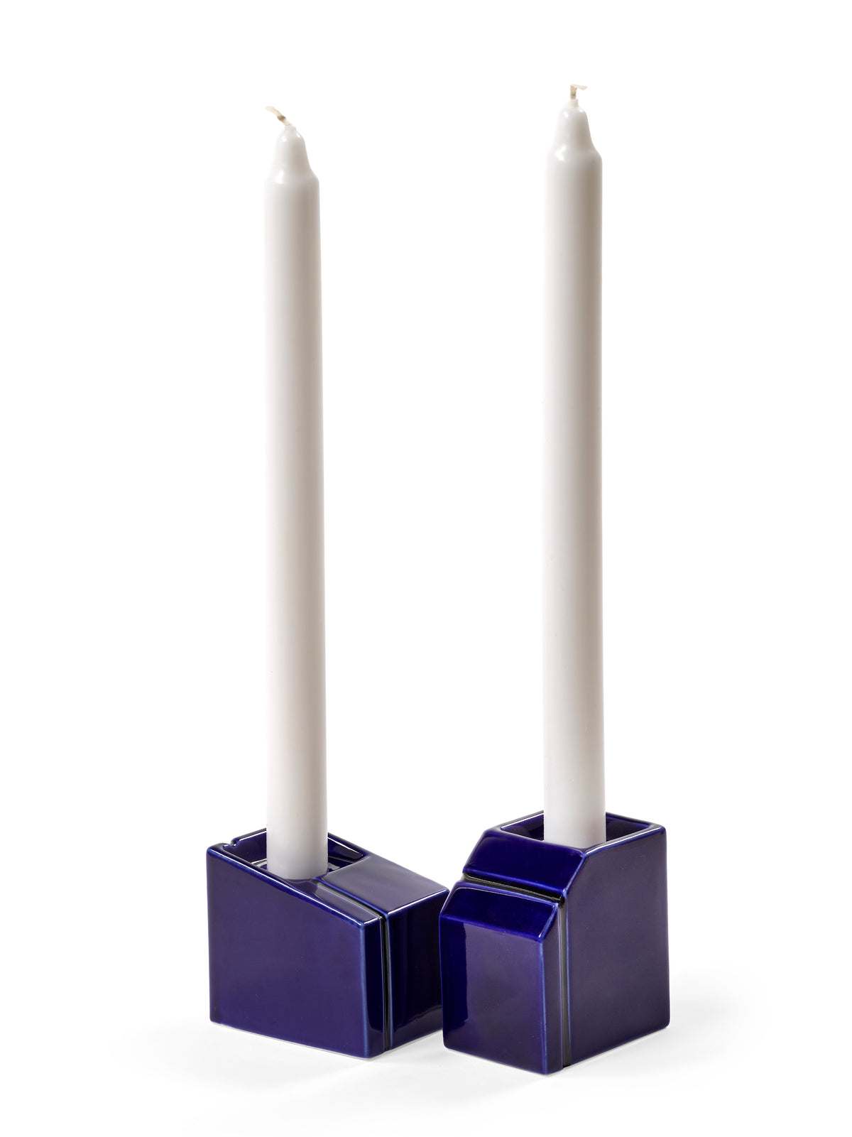 Accessories Silos - Assortiment De 2 Bougeoirs - Porcelaine - Bleu
