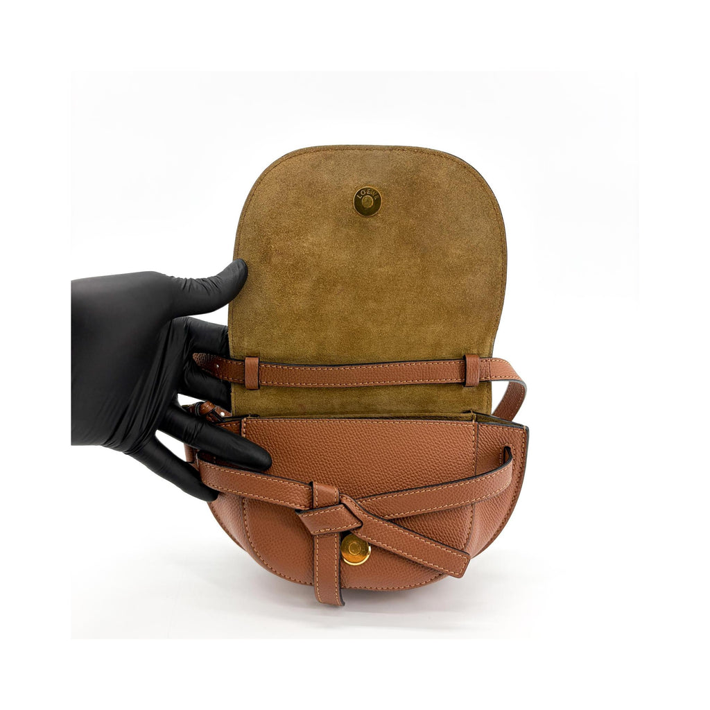 Sac Porté Épaule Loewe Gate Mini Cuir - Marron