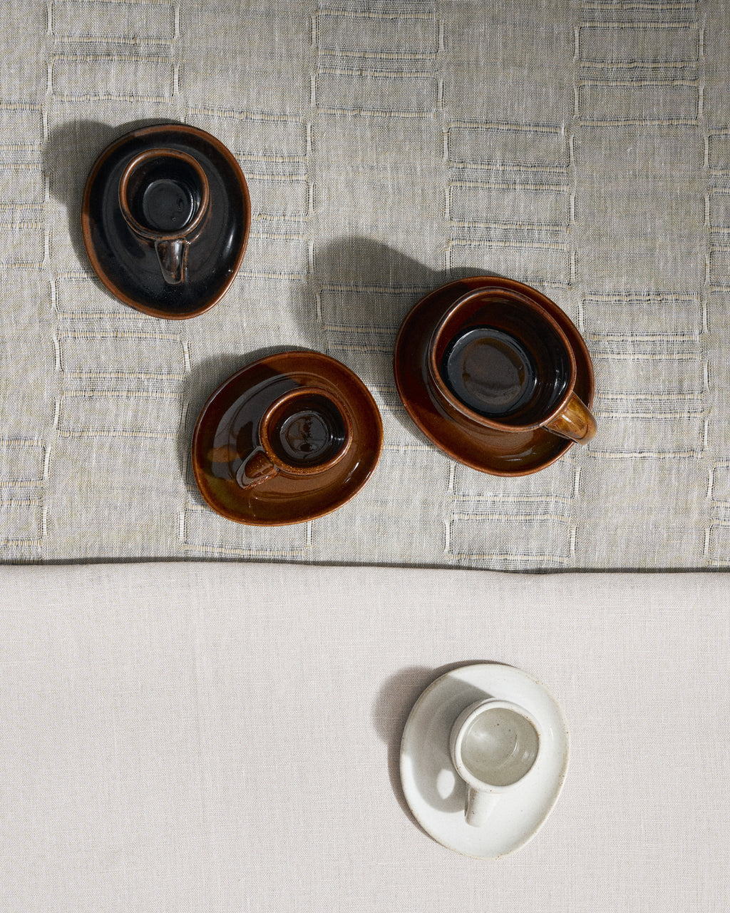 Out Of Lines - Lot De 2 Tasses À Expresso - Grès - Ocre
