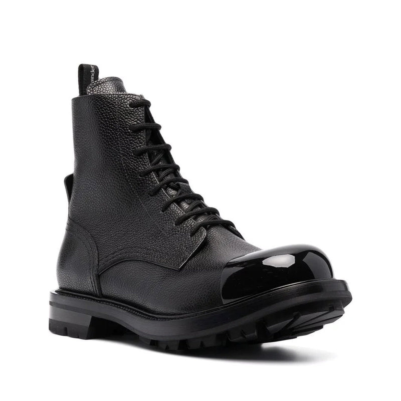 Bottes - Alexander Mcqueen Leather Lace Up  - Black
