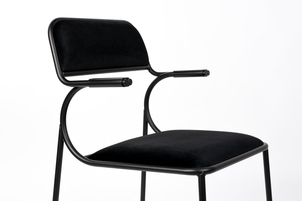 Alba - Dining Room Armchair - Fabric - Black/Black