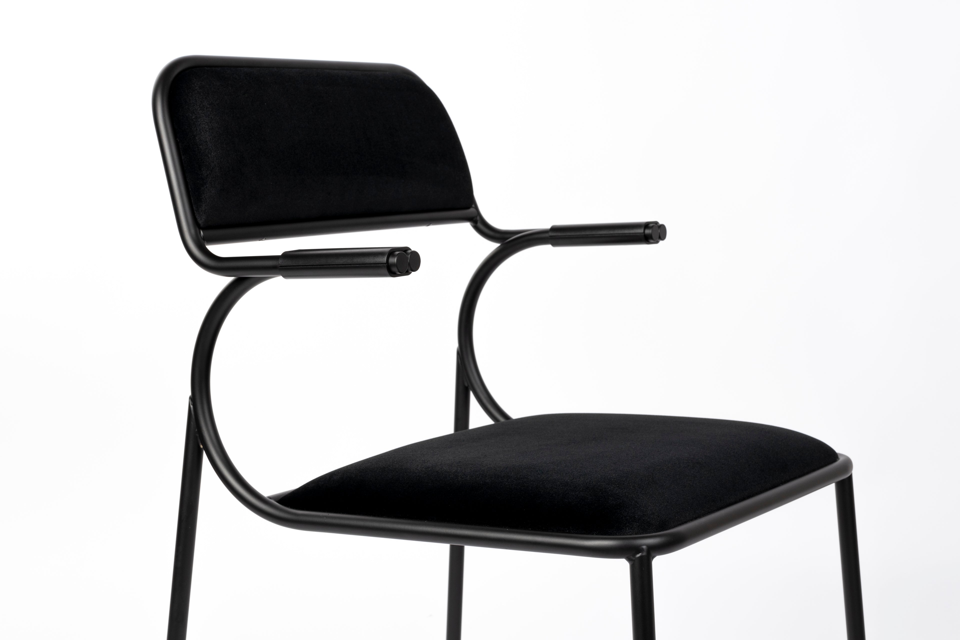 Alba - Dining Room Armchair - Fabric - Black/Black