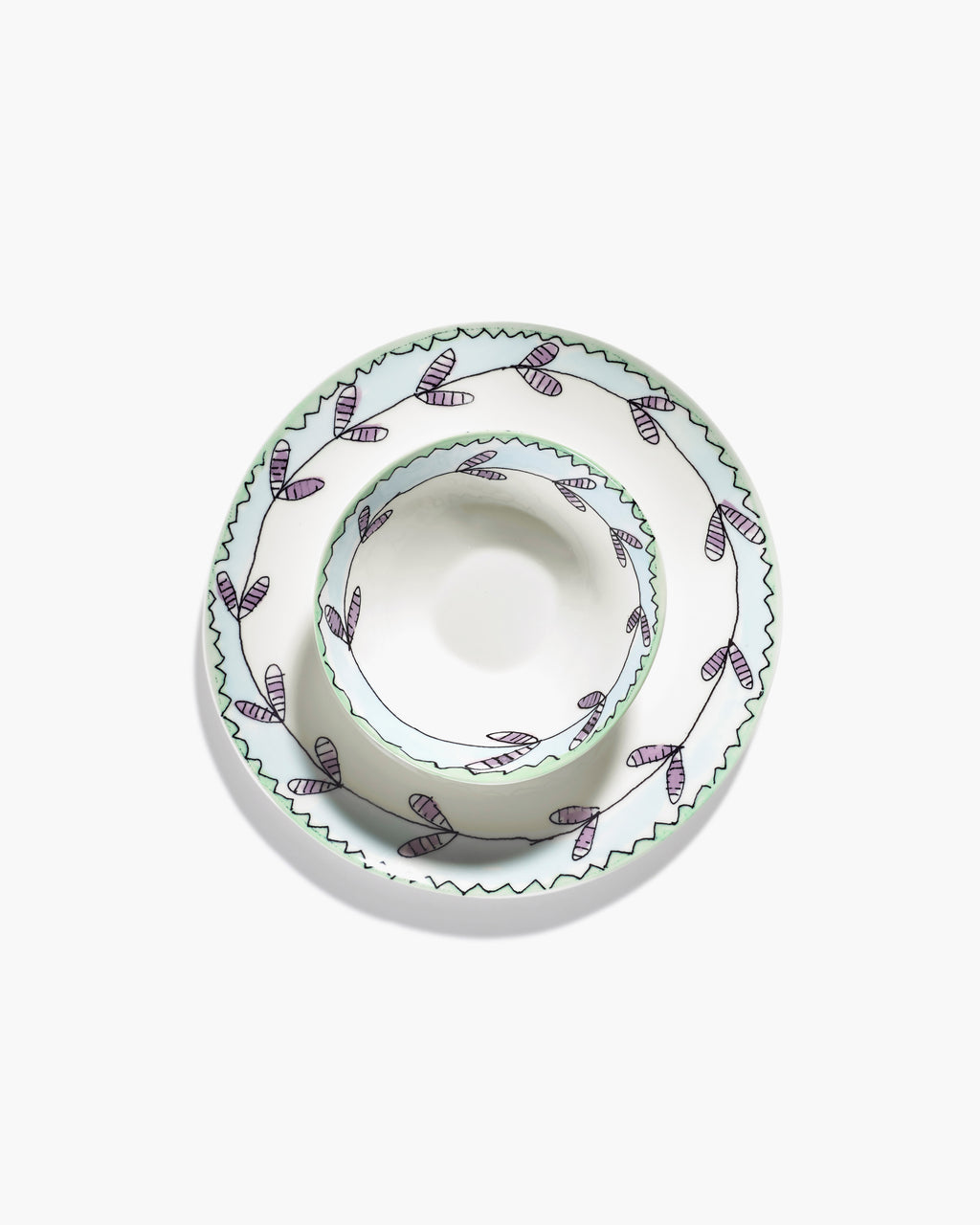 Midnight Flowers - Lot De 2 Bols Bas - S - Porcelaine Bone China - Blossom Milk