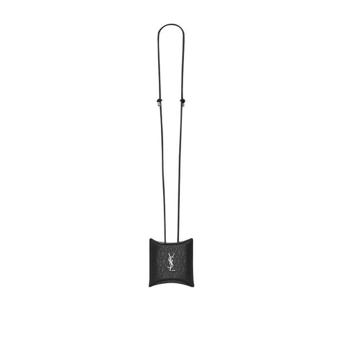 Saint Laurent Cassandre Airpods Case - Men - Black