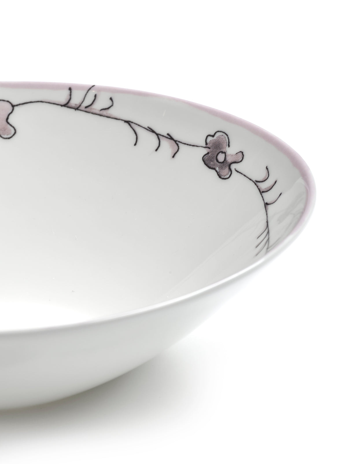 Midnight Flowers - Lot De 2 Bols Bas - M - Porcelaine Bone China - Foncé Viola