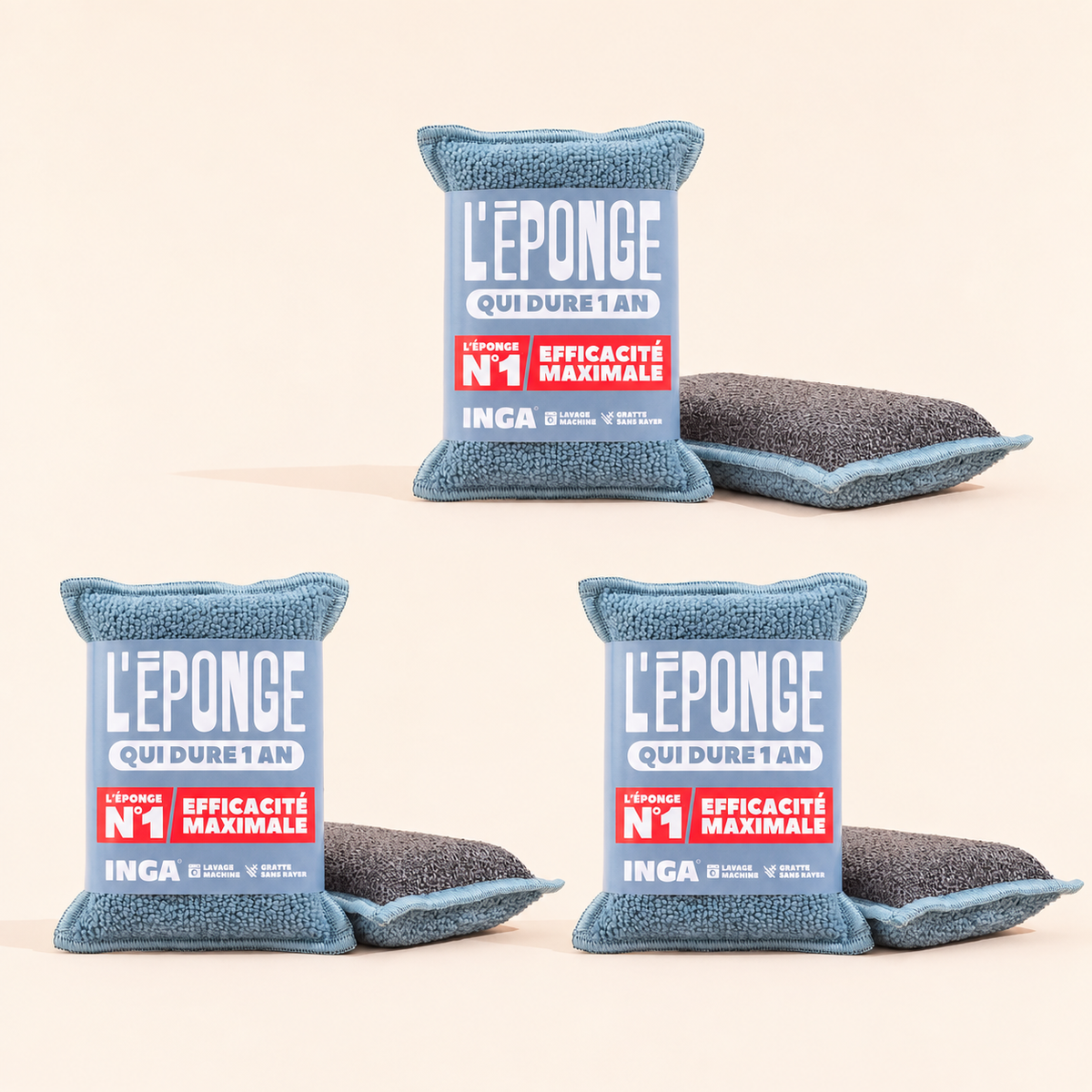 Duo D'Éponges Bleu Orage