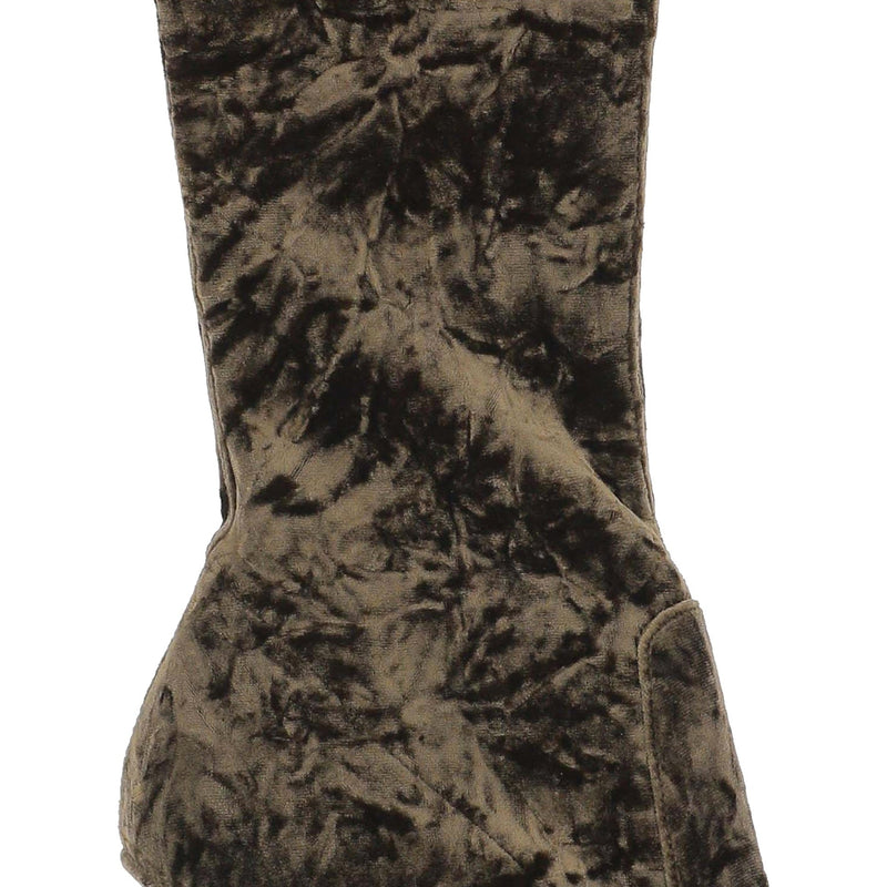 Bottes - Saint Laurent Talia Velvet  - Brown