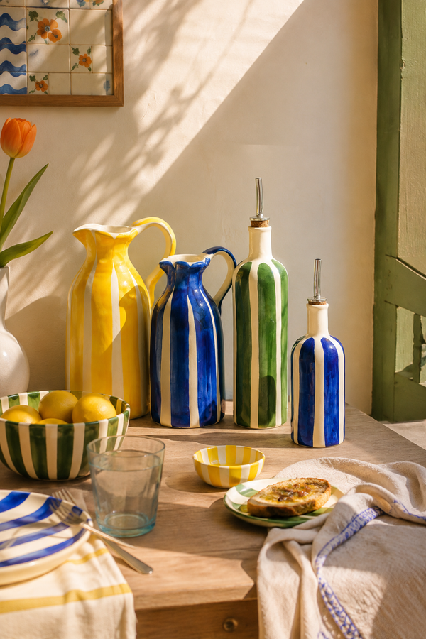 Pequeña Botella De Aceite - Azul Linhas