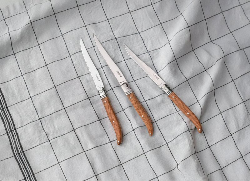 Caja De 6 Cuchillos Para Carne - Roble