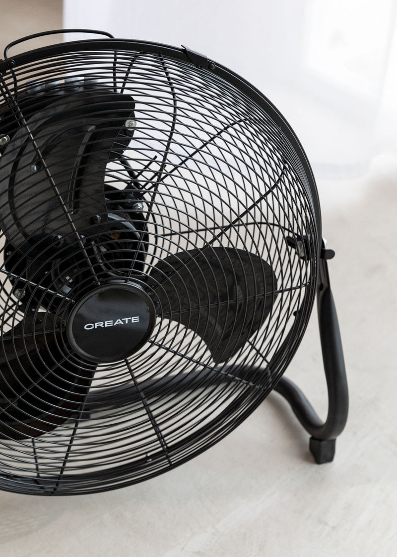 Air Floor Retro - Ventilador de Piso Industrial - 16" - Negro