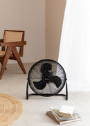 Air Floor Retro - Ventilador de Piso Industrial - 16" - Negro