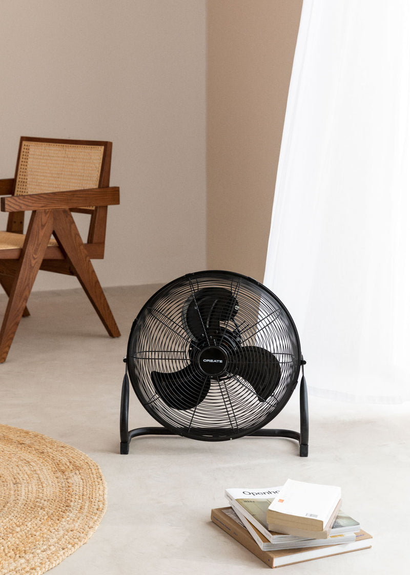 Air Floor Retro - Ventilador de Piso Industrial - 16" - Negro