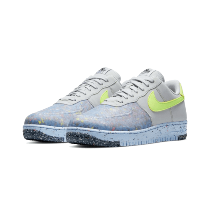 Nike - Zapatillas Air Force 1 Low Crater Pure Platinum Barely Volt - Verde