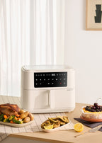 Air Fryer Dual - 10L Oil-Free Air Fryer with Divider - Off-White