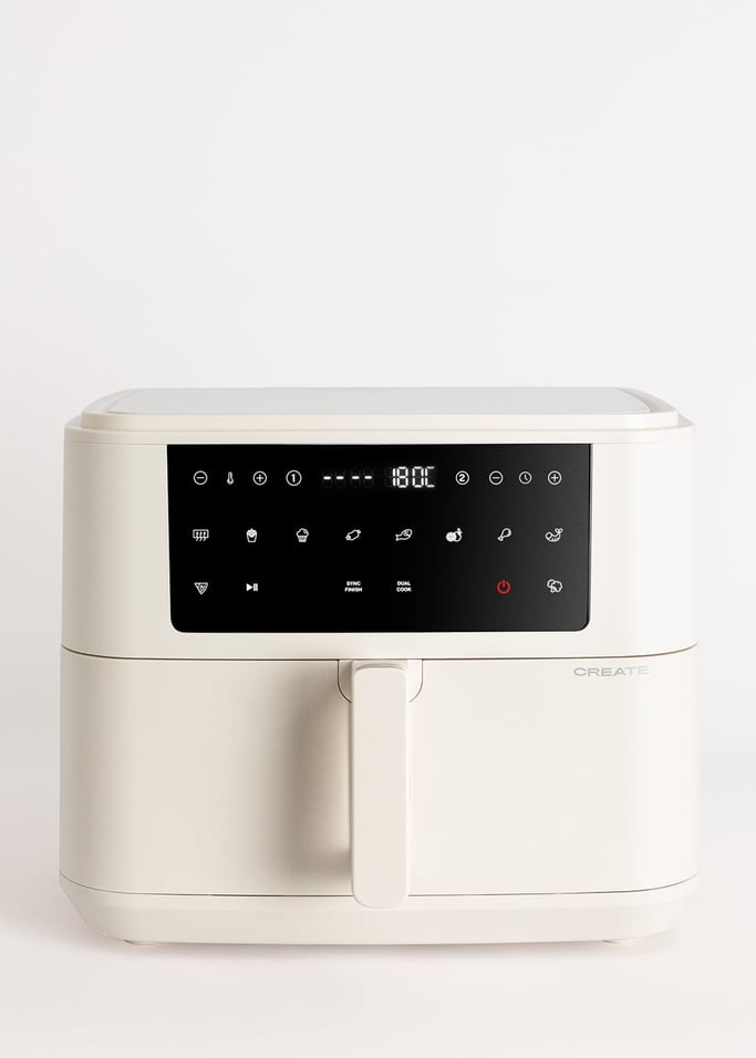 Air Fryer Dual - 10L Oil-Free Air Fryer with Divider - Off-White