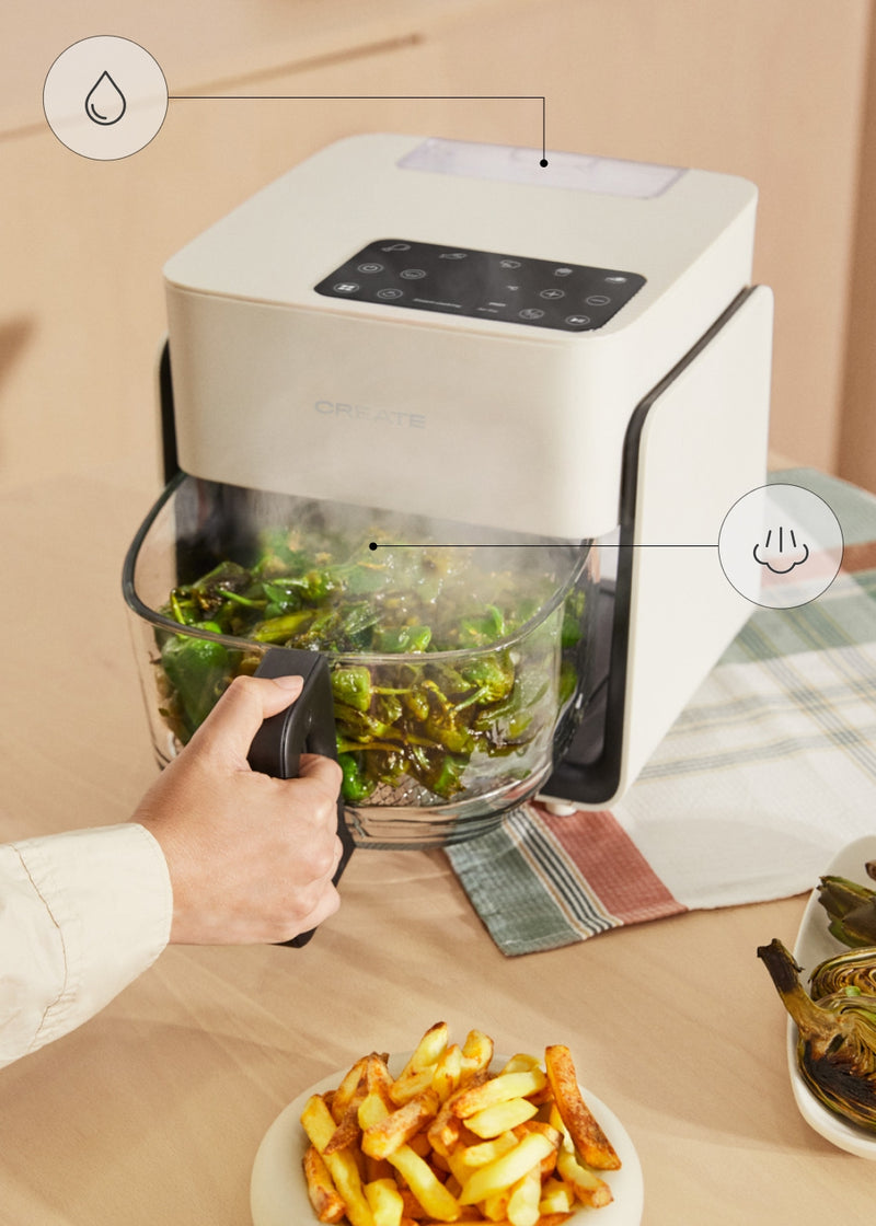 Air Fryer Mist - Friteuse Sans Huile 4,2 L Avec Vaporisateur D'Eau - Blanc Cassé