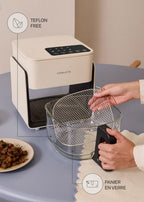 Air Fryer - 4.2L Oil-Free Air Fryer with Water Sprayer - Off-White