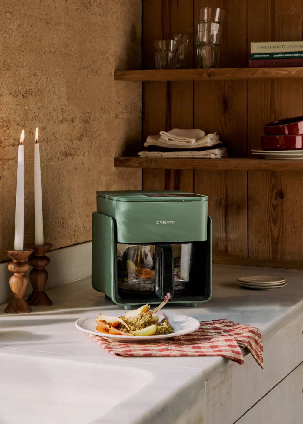 Air Fryer Studio Crystal - 4.2L Oil-Free Fryer - Sage Green