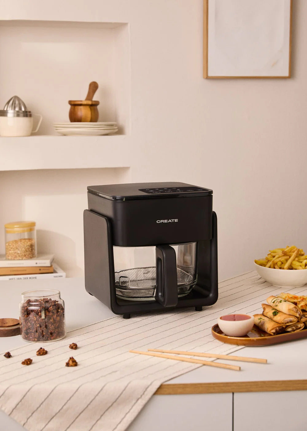Air Fryer - Freidora de Aire Sin Aceite 4,2 L Con Vaporizador de Agua - Negro